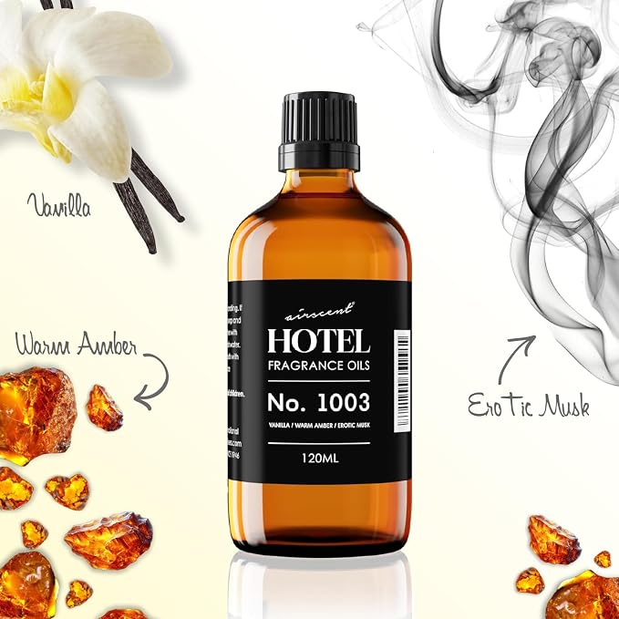 AirScent Hotel Diffuser Oil No. 1003 - Vanilla Warm Amber Musk - 10 mL | Asian Garden Hotel Scent - Premium Fragrance Oil for Ultrasonic and Waterless Diffusers and Crafting - .34 fl oz Bottle
