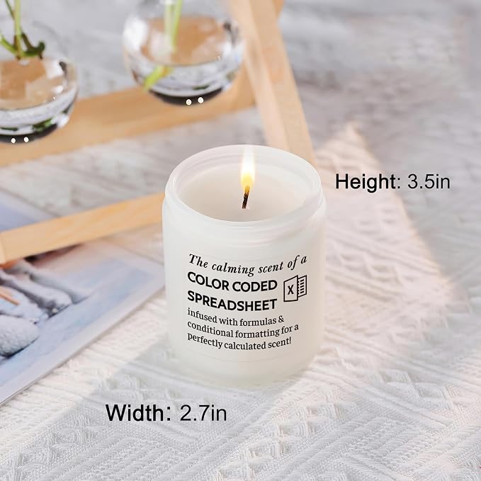 Funny Gift for Coworker Accountant, Data Analyst, Marketing Specialist - Humor Excel Spreadsheet Gift for Colleague, White Elephant Goodbye Present for Boss Friend Lavender Candle