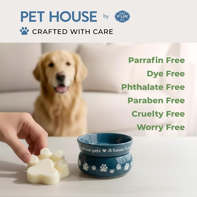 One Fur All Pet House Spring and Summer Wax Melts for Pet Odor, Natural, Plant Based Soy Wax Melts, Long Lasting Fragrance for Fresh Smelling Homes, Juicy Melon