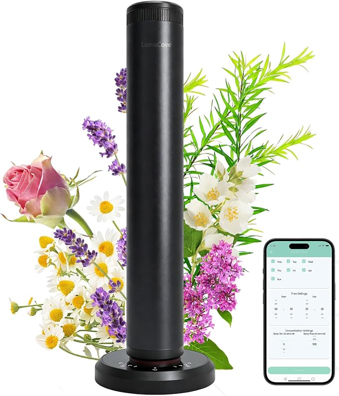 Waterless Essential Oil Diffuser - Smart App Control Home Scent Diffuser Quiet Hotel Aroma Machine, 1000 Sq.Ft Large Room Coverage Starter Kit