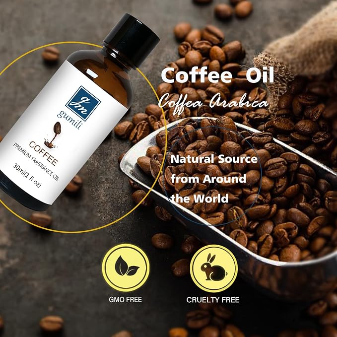 GM Gumili Coffee Essential Oil, Home Fragrance Oil, for Candle Scents Soy Wax Candle Making, Soap, Dryer Balls, Diffusers, Laundry, Slime -1 oz /30ml