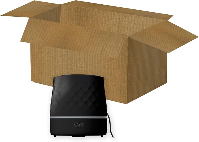 Febreze Plug Scent Booster in Black, Continuous Scent Device Oil Diffuser, Compatible with Febreze Air Freshener Plug in Refills - Refills not Included