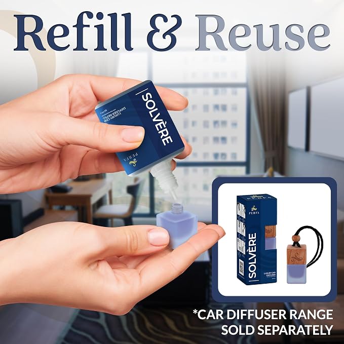 Solvère Car Air Freshener Refill (50ml) | Long Lasting Car Perfume with Solvère Fragrance | Strong Automotive Air Freshener by Perfa