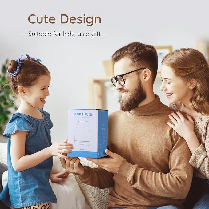 Aromatherapy Essential Oil Diffuser for Room: Air Humidifier Aroma Scent Cool Mist Diffusers Colorful Light Cute Mini Small Waterless Auto Off Ultrasonic for Home Bedroom