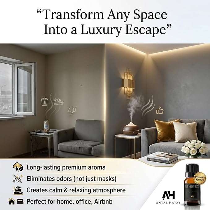 Hotel Diffuser Oil Inspired by The Ritz Carlton Hotel - Essential Oils for Humidifiers and Waterless Diffusers - Ritz Carlton Scent Diffuser Oil - Hotel Scents for Home - Glass Bottle & Dropper (10ml)