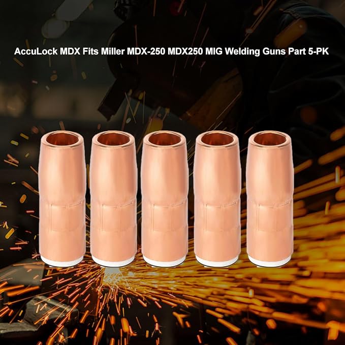5-PK Nozzle N-M5818C 5/8" ID 1/8" Recess AccuLock MDX Fits Miller MDX-250 EZ-Select MIG Welding Guns Parts
