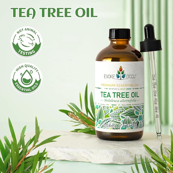 EVOKE OCCU Tea Tree Oil, for Skin, Face, Toenails, Add to Body Wash, Soap, Foot Soak - 4 FL Oz