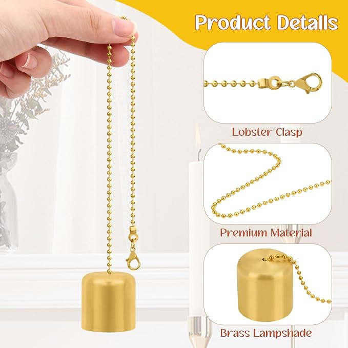 2Pcs Candle Snuffer Vintage,Tiki Torch Snuffer Decorative Flame Cover, Polished Chain Brass Candle Wick Cover Snuffer for Candle Lovers Candle Accessories