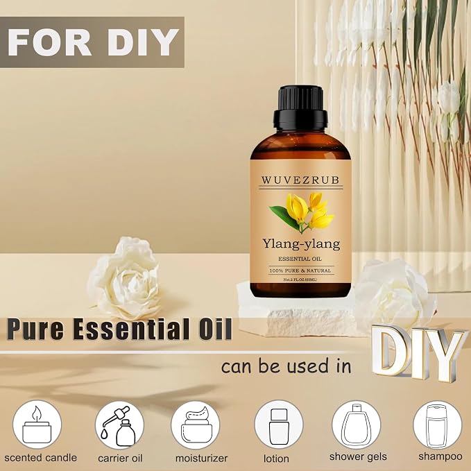 Ylang-Ylang Essential Oils, 60ML Pure and Natural Essential Oil for Aromatherapy Diffuser - Ylang-Ylang /2 Fl Oz