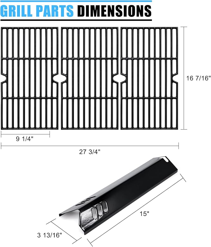 Replacement Parts for Dyna-Glo DGF493BNP, Drip Pan Grease Tray & Grill Grates & Heat Tents for Dyna Glo DGF493BNP 4 Burner Grill