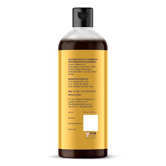 Botanic Hearth Jamican Castor Oil 8 Fl Oz| 100% Pure & Natural, Cold Pressed |For Hair, Eyelashes & Eyebrows | Hexane Free, Fast Absorbing | with Massage Roller Ball