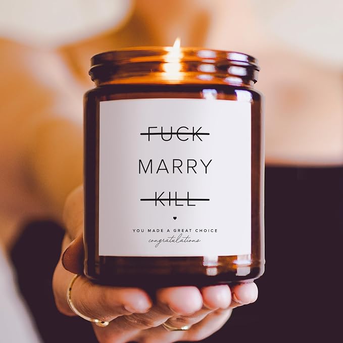 ThreeKin Engagement Candle, Gift for Engaged Couples | Lavender & Lemongrass Soy Wax Blend | 65-Hour Burn Time | Scented Jar for Bridal Showers & Brides to Be