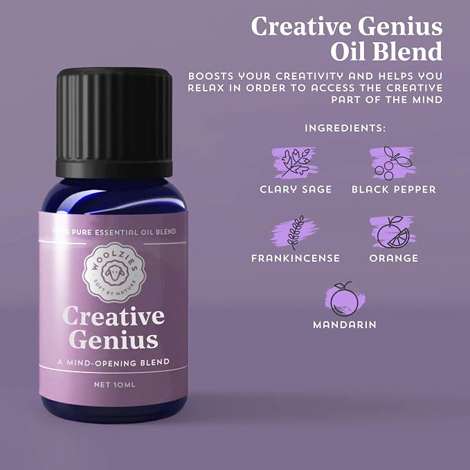 Woolzies Work Buddy Essential Oil Blends Set of 3 for Diffuser, Massage or Topical Use | Incl 9-5 Energy, Creative Genius & After Hours | 10 ML