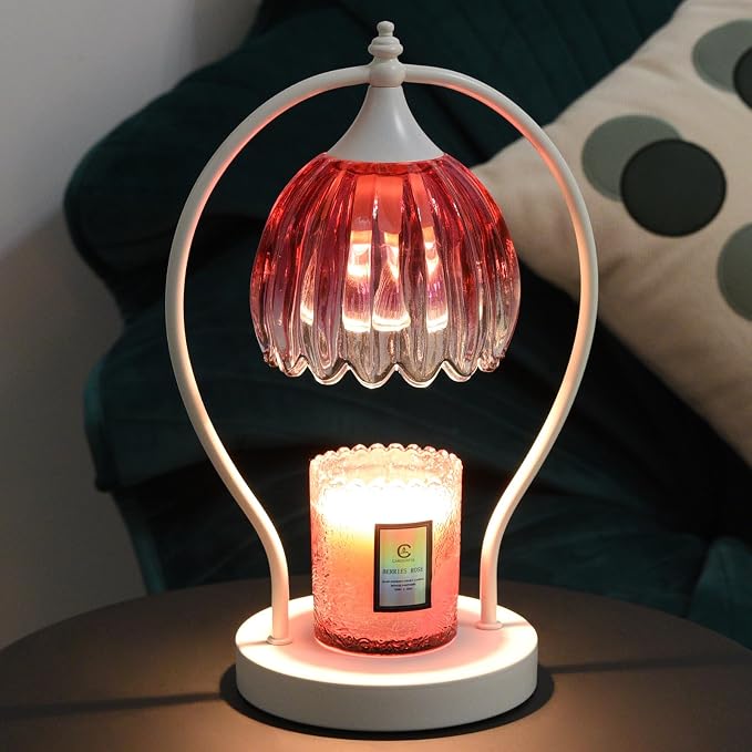 GOODBUY Candle Warmer Lamp with Timer: Dimmable Scented Candle Warmer Aromatherapy Lamp for Home Decor, Ideal Housewarming Birthday Wax Warmer Light Gift, Includes 2 Bulbs