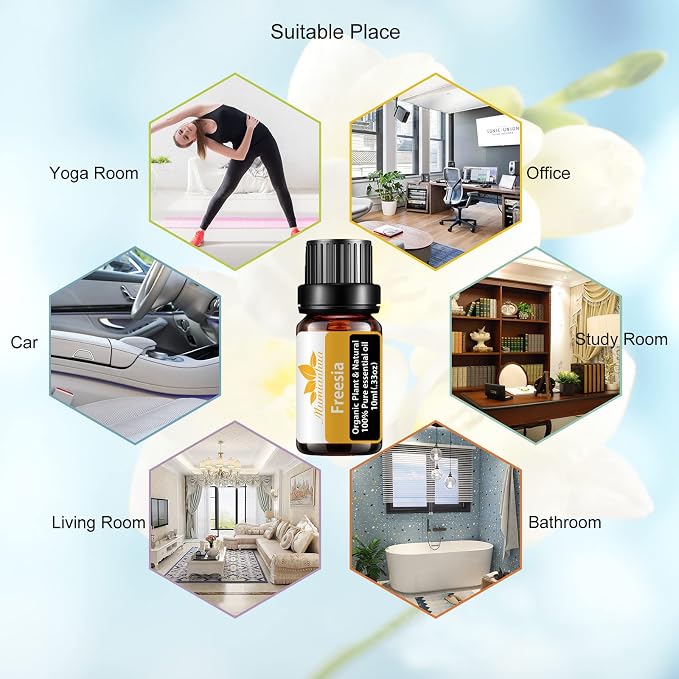 Freesia Essential Oil Mumianhua Pure Freesia Oil 10ml Floral Fragrance Oil for Diffuser Skin, Perfume, Humidifier, Soap Making, Candle Making