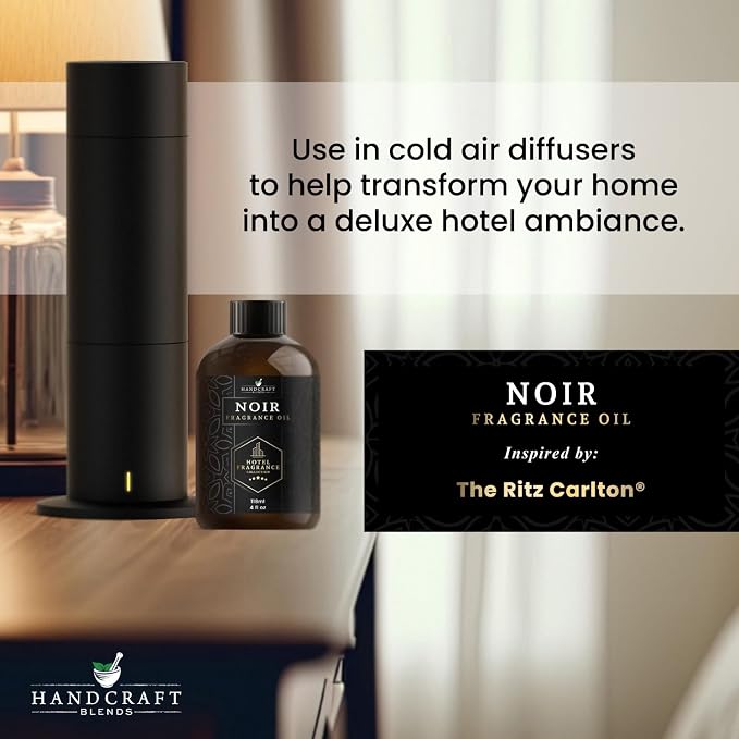 Handcraft Blends Hotel Fragrance Oil Noir Scent – Luxury Fregnance Collection Diffuser Oil Scents for Home Cold Air Diffusers – Aromatherapy Fragrance Oil Inspired by Escapade Scent Oil – 4 Fl Oz