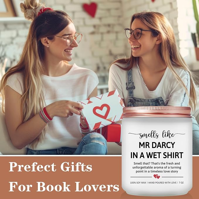 Pride and Prejudice Gifts, Pride and Prejudice Merch - Mr Darcy Gift for Book Lovers, Reading, Readers, Bookworm, Bookish - Jane Austen Fans Gift - Lavender Scented Candle