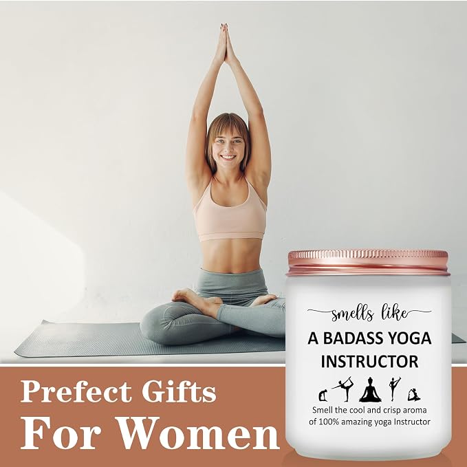 Funny Yoga Gifts for Women - Yoga Lover Teacher Instructor Coach Scented Candle Gifts - Friend Fitness Gift Meditation Present