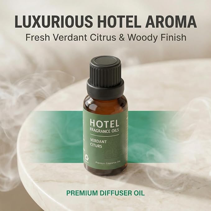 Verdant Citrus Diffuser Oil – Luxury Hotel-Inspired Essential Oils for Diffusers Aromatherapy – Fragrance Oil Blend – Refreshing Home Essentials for Living Room & Bathroom – 30ml