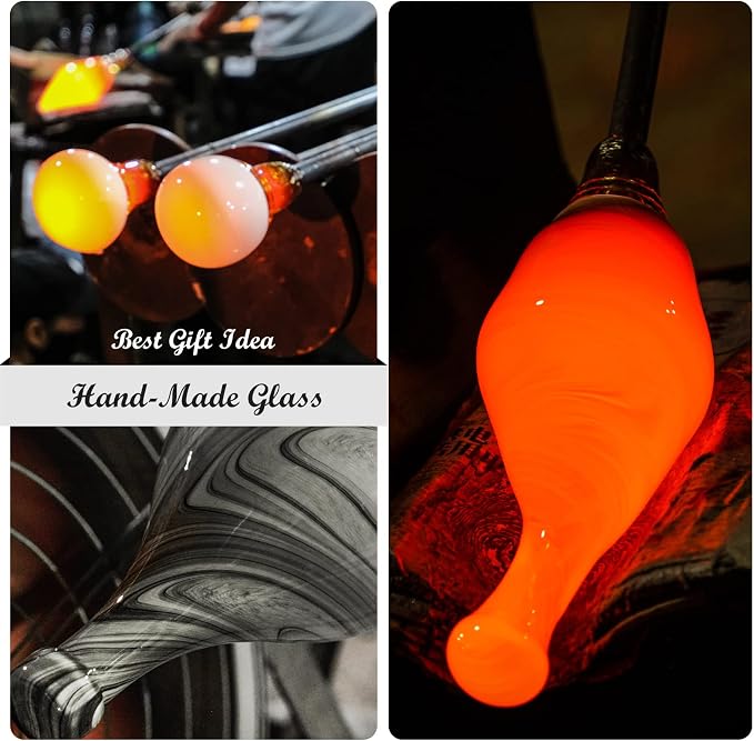 Porseme 150ml Essential Oil Diffuser Hand-Blown Glass Aroma Diffusor, Aromatherapy Unltrasonic Cool Mist deffuser, 7 Color Changing, Waterless Shut-Off, Timer Function for Home Office(Ink)