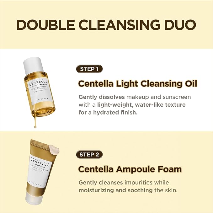 SKIN1004 Centella Travel Kit, Korean Skin Care Set with Toner, Moisturiser, Serum, Cleansing Oil & Cleanser, Travel Size Set with Madagascar Centella, Sensitive Skin, Perfect for Travel Beauty & Gifts