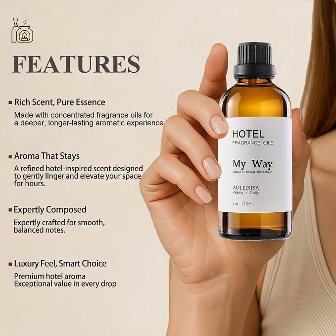 My Way Diffuser Oil Waterless Hotel Essential Oils for Diffusers for Home Inspired by The 1 Hotel Miami Scent - Premium Hotel Collection Diffuser Oil - 4 Fl Oz (Pack of 1)