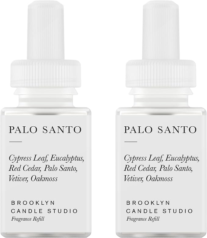 Pura & Brooklyn Candle Studio Home Scent Refill - Smart Air Diffuser - Up to 120-Hours of Luxury Fragrance per Refill - Home Essential - Clean & Safe Diffuser Fragrance - 2 Pack, Palo Santo