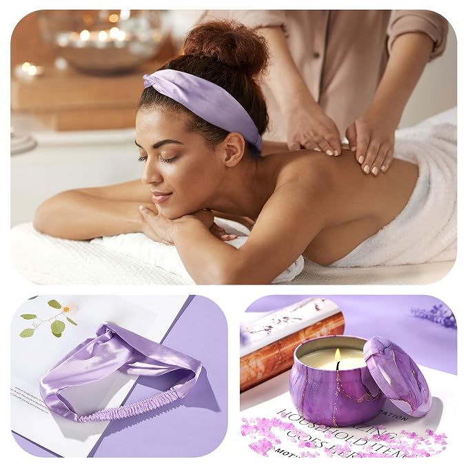 YFONG Birthday and Get Well Gifts for Women - Relaxing Spa Care Package With Luxury Flannel Blanket, Thinking of You Purple Relaxing Gift Set, Unique Self Care Gift Basket for Mom, Wife, Friends