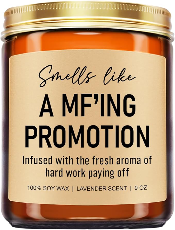 Younift Funny Scented Candles, Promotion Gifts for Women, Men - Congratulations on Your Promotion, New Job Gifts - Job Promotion Decorations - 9 oz