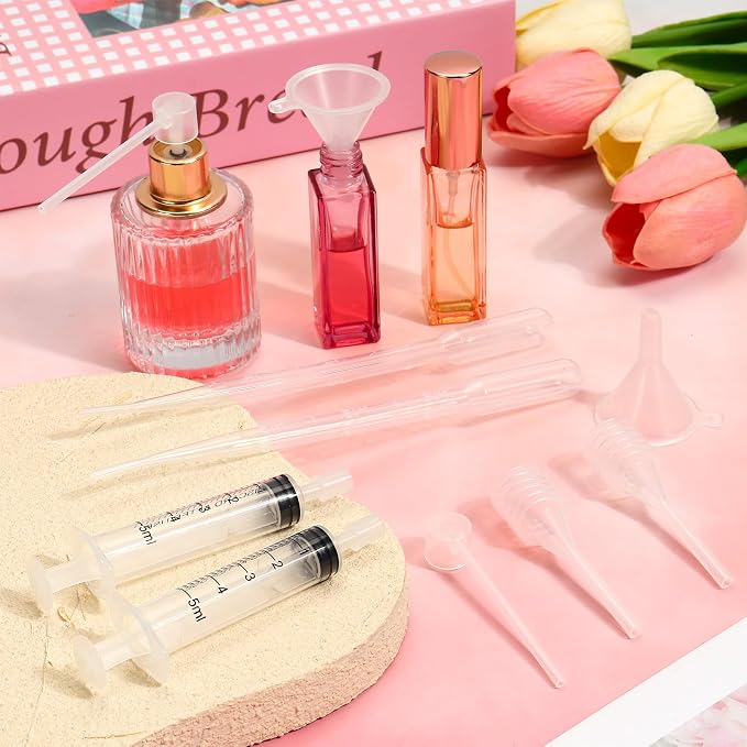 50pcs Perfume Refill Tool Kit,Plastic Perfume Dispenser Transfer Tools,Travel Refill Tool Set for Liquid Cologne Fragrance Sample Essential Oils (Clear, 5ml/50pcs)