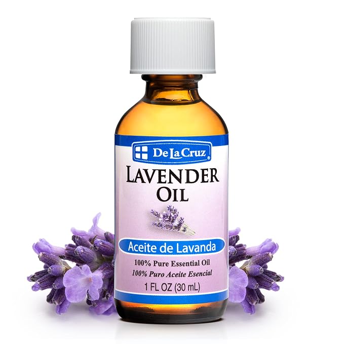 De La Cruz Lavender Essential Oil Steam-Distilled - 100% Pure Lavender Oil for Aromatherapy 1 FL OZ