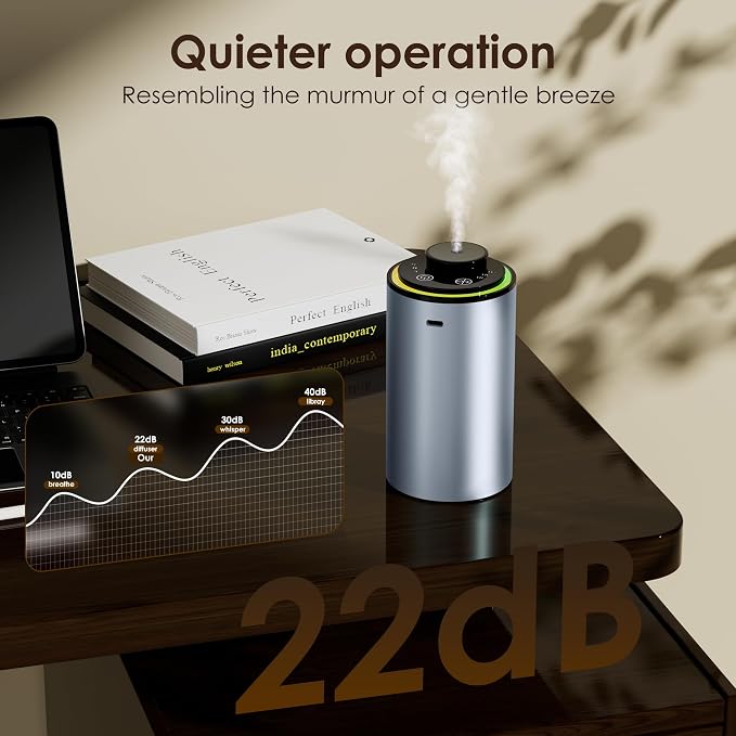 Waterless Essential Oil Diffuser, Portable Aromatherapy Diffuser,3 Countdown Timers & 3 Mist Levels for Home, Room, Car, Office
