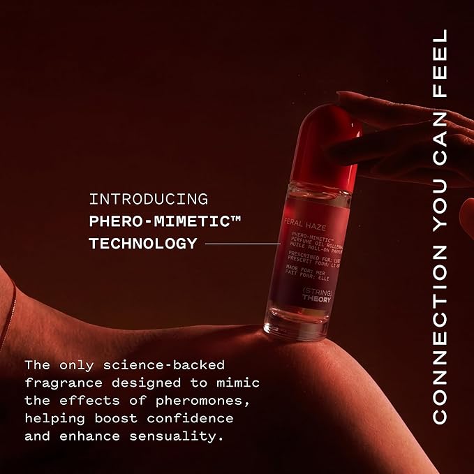 STRING THEORY x Off Campus - Hannah - Women's Pheromone Roll On Perfume Oil - Spicy & Sweet Vanilla Amber Boozy Gourmand Musk - Dark Rum, Vanilla, Tonka Bean - Lasts 3 Hrs Long - Phero-Mimetic Perfume