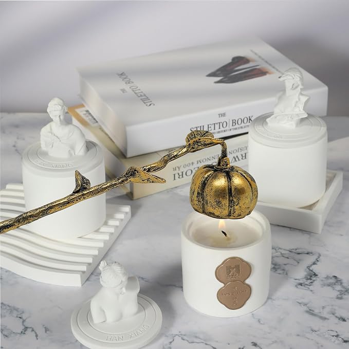 AIM & GGKK Candle Snuffer, Candle Snuffer Extinguisher with Long Handle,Retro Style Wick Flame Snuffer for Putting Out Candle Flame Safely,Pumpkin Candle Snuffers Accessory for Candle Lovers