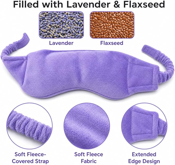 Weighted Lavender Eye Mask for Sleeping, Relaxation, Meditation & Self-Care – Aromatherapy Lavender Eye Pillow – Calming Spa Gift for Women, Men, Mom, Dad