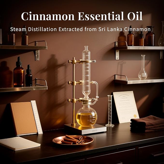 SU JUABA Cinnamon Essential Oil 4 Oz for Diffuser, Massage, Skin Care, Aromatherapy, DIY Candles, Soaps & Home Cleaning - 118ML