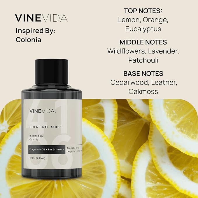 VINEVIDA [4 Oz] Inspired by: Colonia; Diffuser Oil Refill | Premium Scent Diffuser Oil for Home | Non-Toxic Fragrance