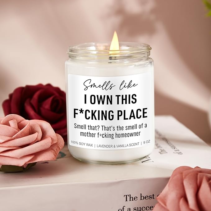 Younift Funny Scented Candle, House Warming Gifts New Home, Housewarming Gifts for Women, Men, Couple, New Homeowner - First Apartment Essentials - Closing Presents for Home Buyers - 9 oz