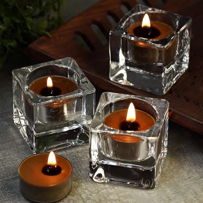 DEYBBY Scented Tealight Candles, Long Lasting Soywax Tea Candle Used for All of Holders|Clear Cup|12 Counts|Up to 4 Hour Burn Time|Coffee