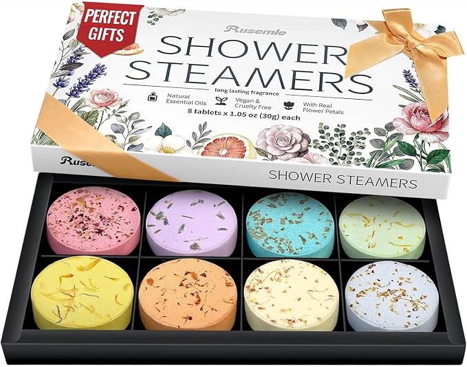 Shower Steamers Aromatherapy Birthday Gifts for Women - 8 Pack Shower Bombs with Natural Essential Oils, Self Care Relaxation Home Spa Gifts for Mom Wife, Teacher Appreciation Gift