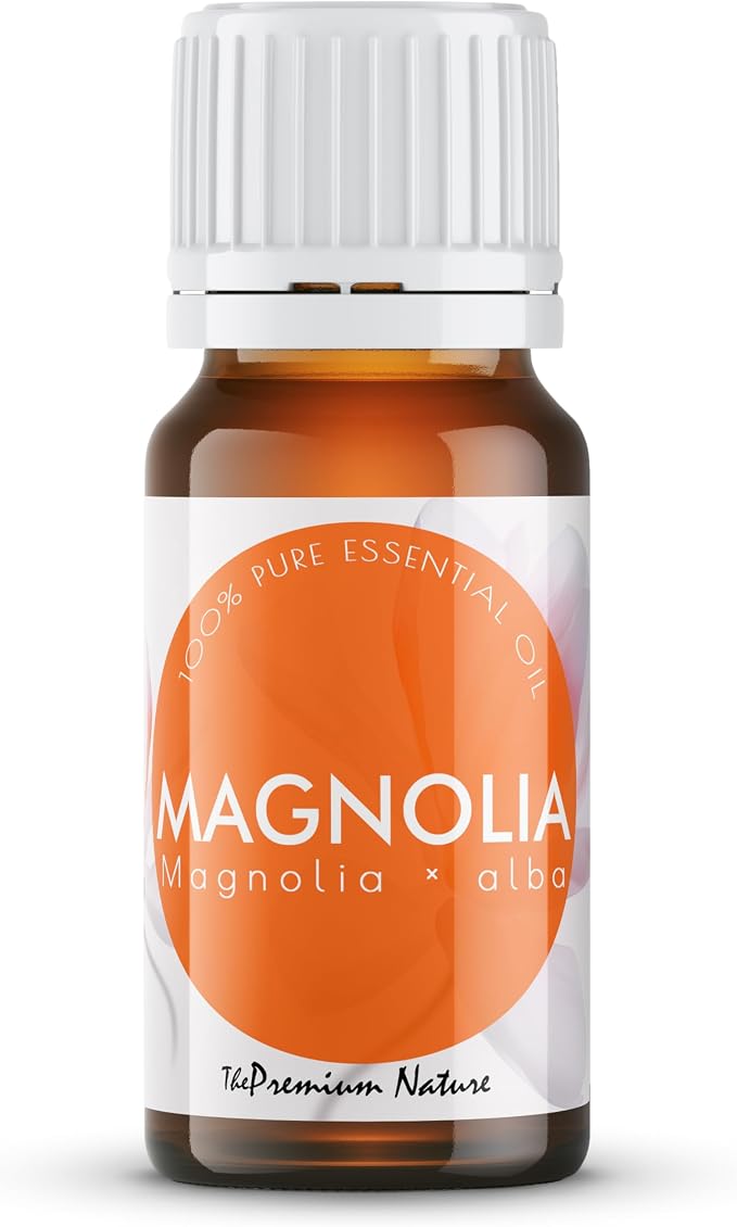 Organic Magnolia Essential Oil | 100% Pure & Natural Magnolia alba Flower Oil with Soft Creamy Floral Aroma | for Diffuser, Candle Making & DIY Aromatherapy Blends, 0.34 fl oz