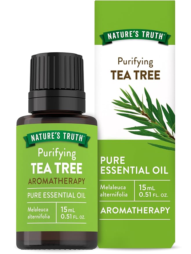 Nature's Truth Tea Tree Essential Oil | Purifying Scent | For Diffusers and Aromatherapy | Melaleuca Alternifolia | Pure Plant Based, Non-GMO & Gluten Free