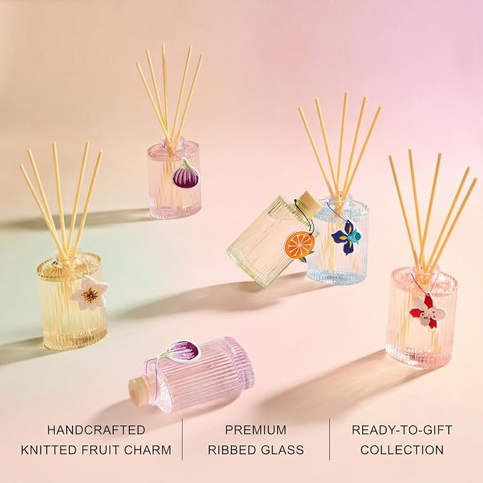 COCORRÍNA Reed Diffuser, Fig Blossom Scent Oil Diffuser, 6.09 fl oz, 8 Reeds, Long-Lasting Home Fragrance, Bathroom Bedroom Shelf Decor & Gifts