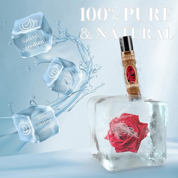 Rose Essential Oil 10ML - 100% Pure and Natural Therapeutic Grade Oils for Aromatherapy Diffuser - 0.34 Fl Oz/Rose