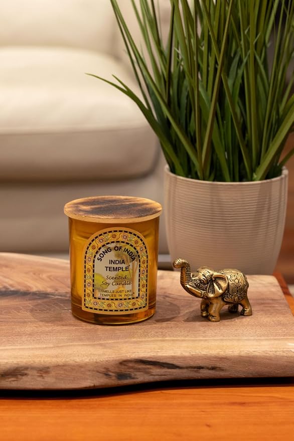 Song of India - Handmade Aromatherapy Soy Candle with Mango Wood Lid, India Temple Scent
