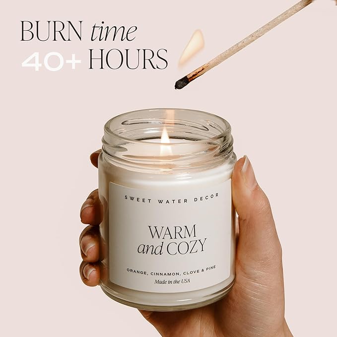 Sweet Water Decor Self Care Non Toxic Soy Candle - Candles for Home or Gifts - 100% Cotton Wick & Spa Scented Soy Wax Candles with 40 Hour Burn Time - 9oz Clear Jar - Made in the USA