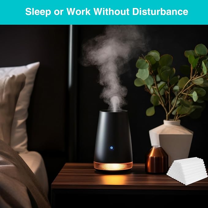 Cotton Humidifier Filter Sticks (60PCS) - 0.3" Universal Fits Mini Diffusers, Rapid Absorption Replacement Wicks for Cool Mist USB Humidifiers in Home, Bedroom, Office (White, 0.3"×4")