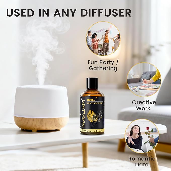 Hotel Fragrance Oil Essential Oil, MAYJAM 3.38FL.OZ Hotel Oil Scents for Diffusers for Home, Long Lasting Scented Oils for Soap Candle Making - 100ML