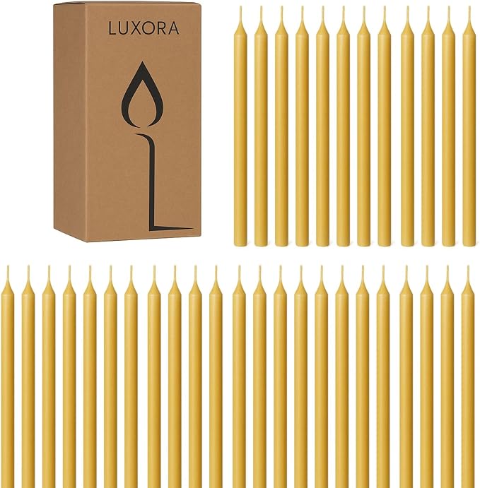Australian Made 50 Minute Pure Beeswax Mini Meditation Candles, Non Toxic Beeswax Meditation Candle for Intention Setting, Stress Relief, and Daily Meditaiton (60pc Pack)