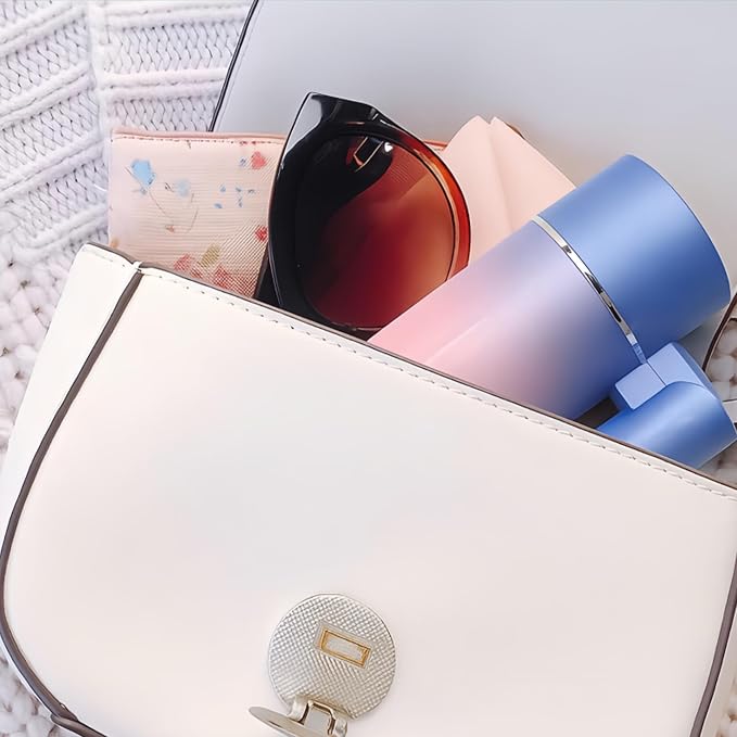 Foldable Ionic Hair Dryer with Diffuser, 800W Fast Drying Blow Dryer, 38000 RPM, Lightweight, Pink Blue, for Home & Travel (Pink Blue)